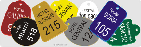 placas para llaveros de hotel - lasPlacas.com