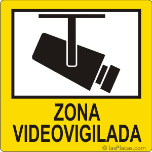 PLACA SEÑAL ZONA VIDEOVIGILADA