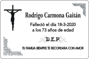 PLACA PARA DIFUNTO Grabinco.com